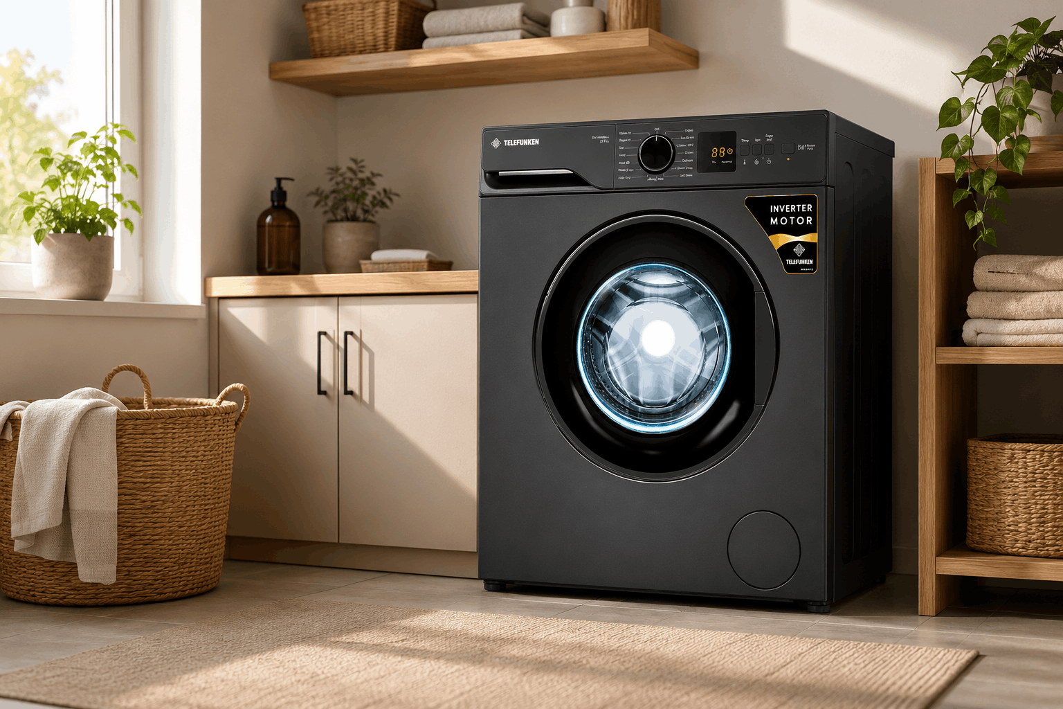 Lave Linge Automatique TELEFUNKEN 7KG INVERTER / DARK GRIS